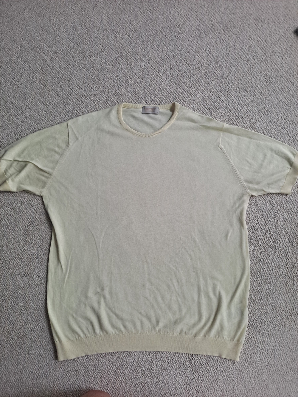 John Smedley Pale Yellow Cashmere Crewneck